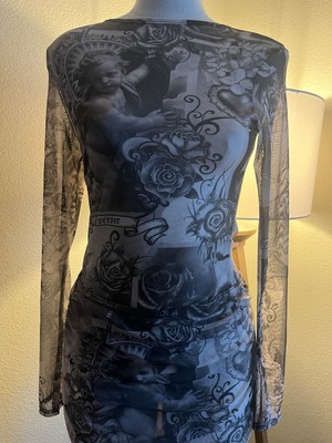 Kourtney Kardashian Boohoo Collaboration Set Size 10 -top& Skirt Mesh