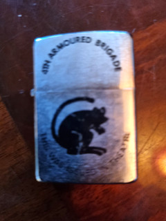 GENUINE Zippo Lighter Desert Rat 4th Armoured Brigade OP Granby
