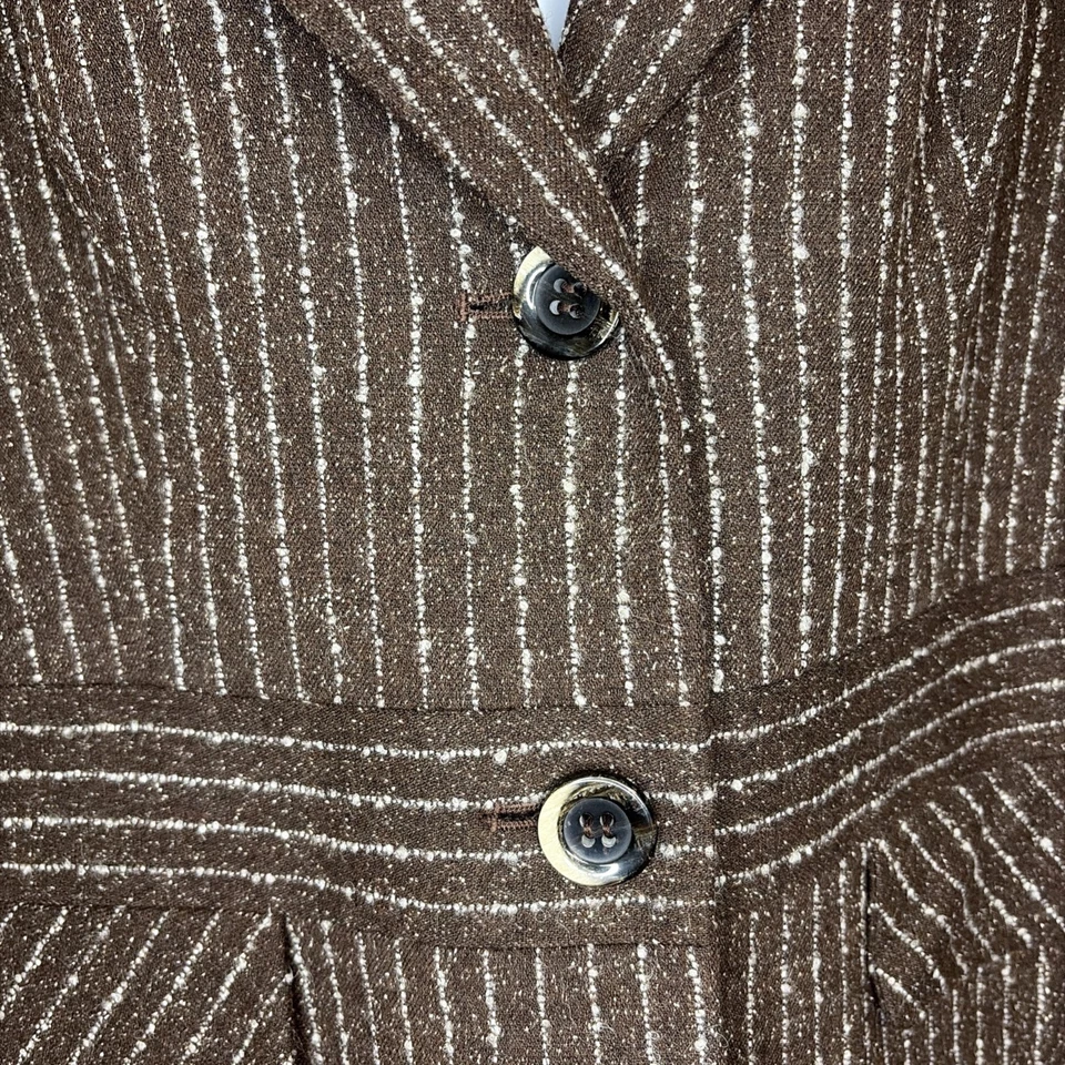 Etcetera Falda Traje Para Mujer’s 10 Marrón Rayas Tweed A Medida Elegante Conjunto de Ropa de Trabajo Foto 3 de 4