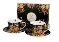 Duo Floral 2Er-Set Tassen 280 Ml Warda Mit Untertassen, New Bone China Porzellan