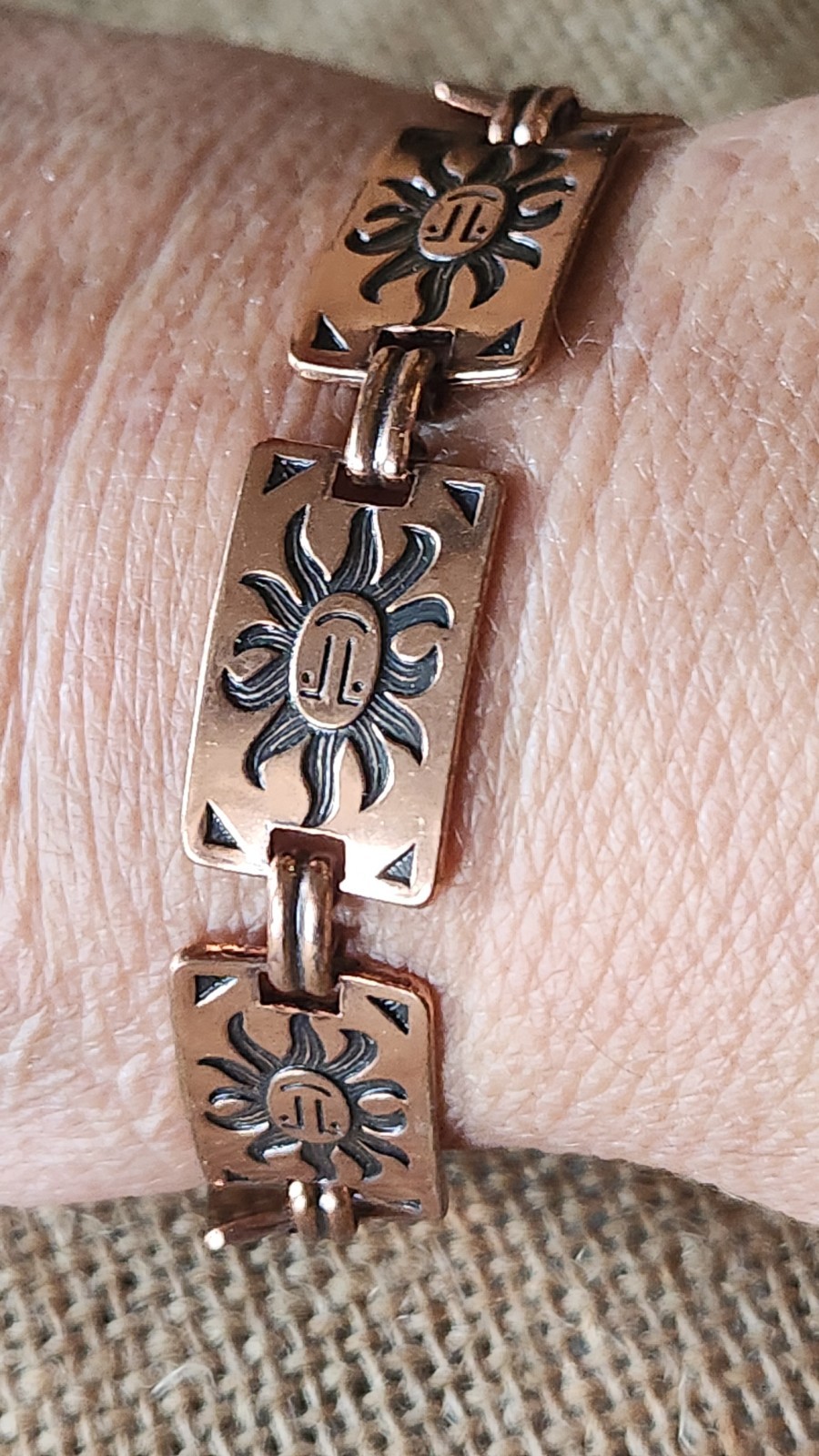 Vintage Silid Copper Sun Panel Bracelet 7.5