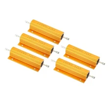 100W 0.1 Ohm Aluminum Shell Resistor Housing Resistor Wirewound Resistor 5pcs
