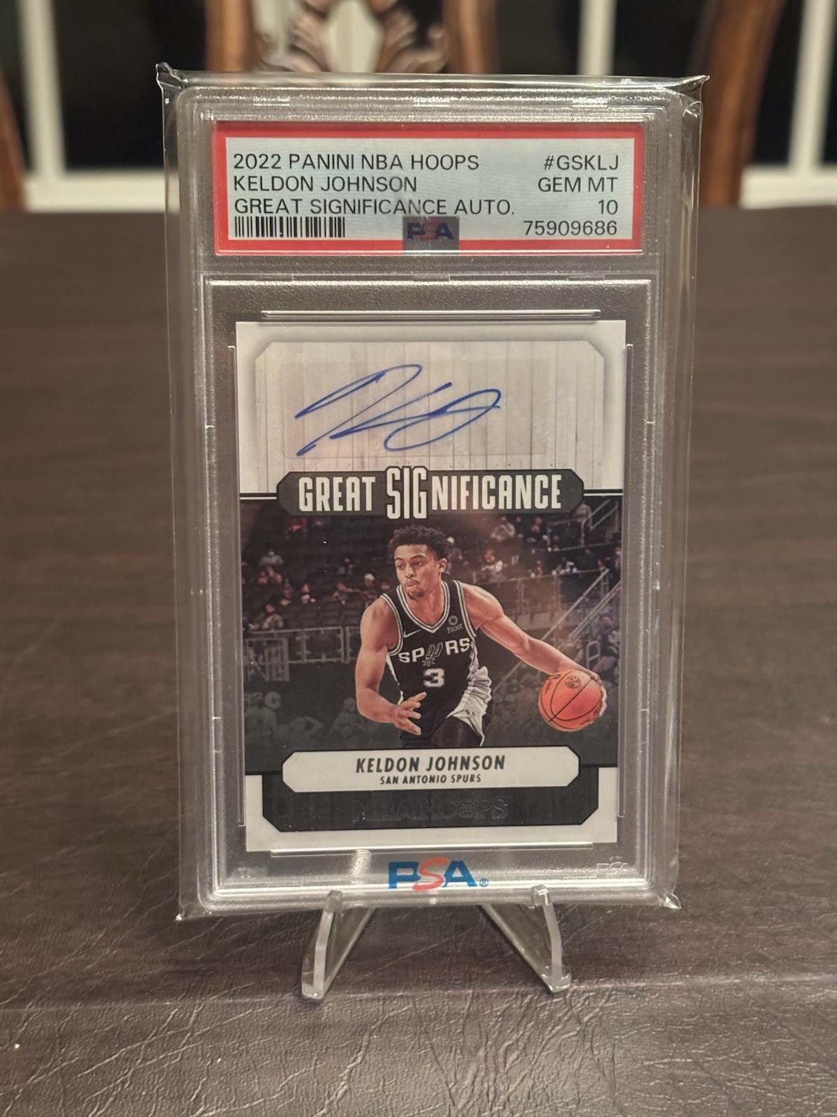 Keldon Johnson 2022-23 Panini NBA Hoops Great Significance Auto PSA 10 Spurs