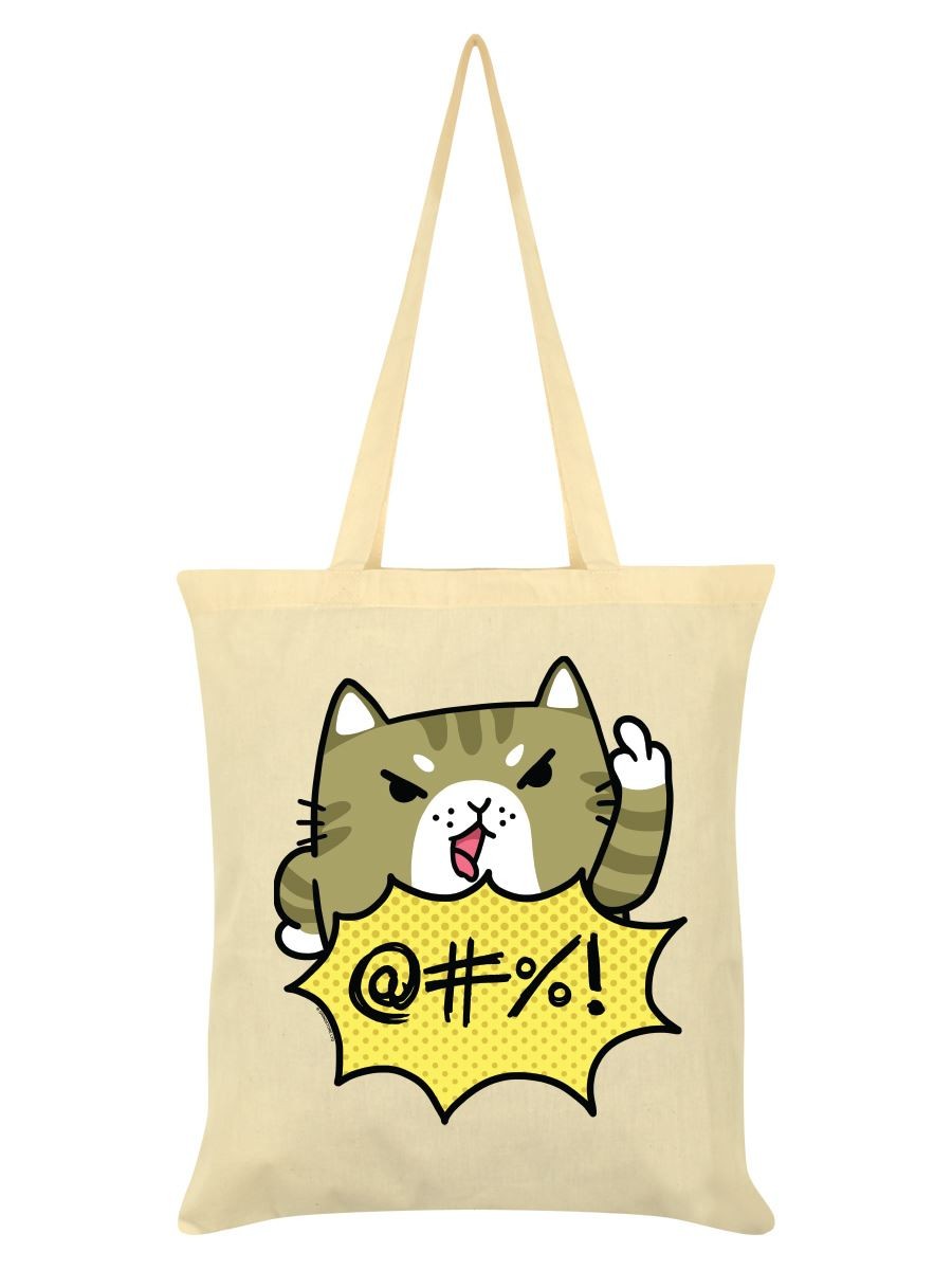 Sweary Cat Cream Tote Bag