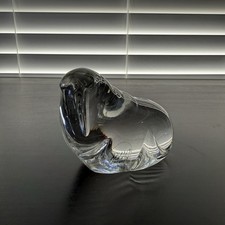 Walrus Paperweight Dansk Heavy Glass Lead Crystal Animal Figurine From Austria