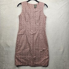 LL Bean Midi Dress Womens 4 Red Sleeveless Artsy Print Granola Girl Outdoor