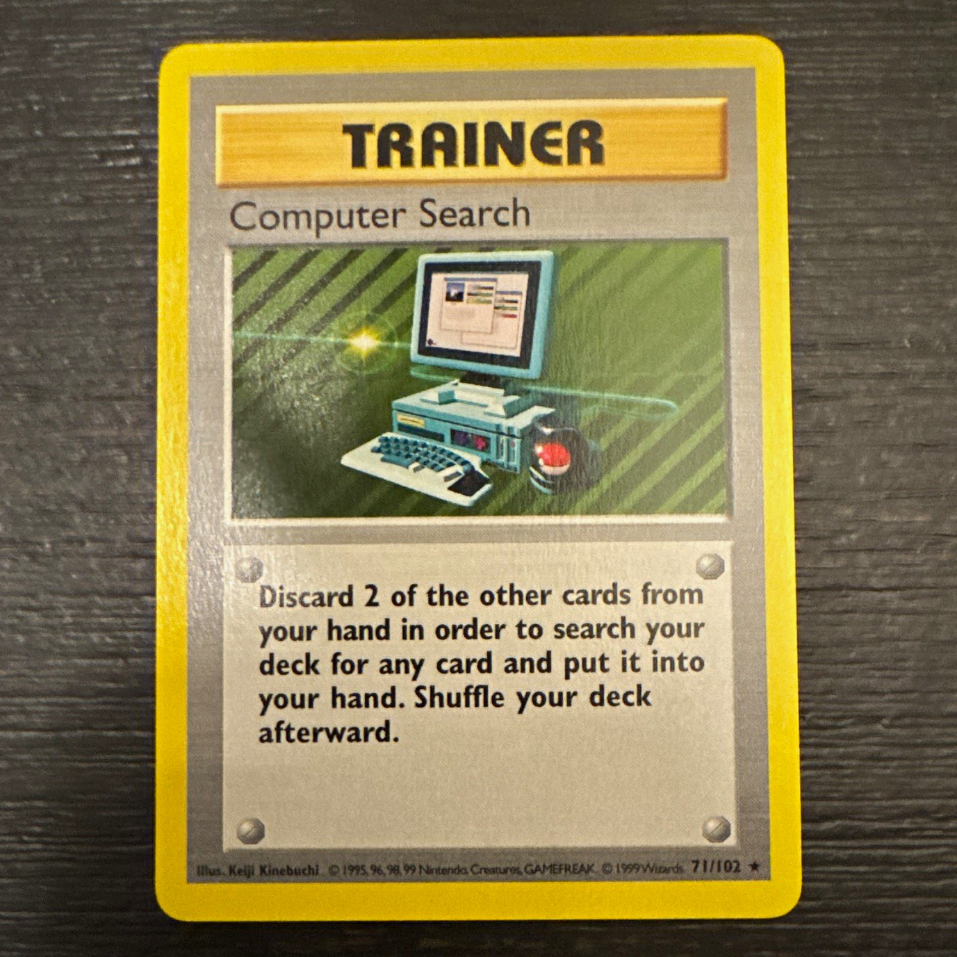 Pokemon TCG Computer Search Base Set Shadowless 71/102 Rare Regular EN 1999 WotC