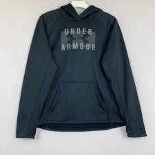 Under Armour Sweatshirt Womens Large Black Gray Cold Gear Hoodie Top Storm