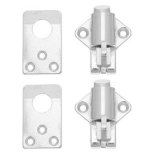 2 Sets Silver Zinc Alloy Spring Loaded Latch Cabinet Door Lock Durable Metal