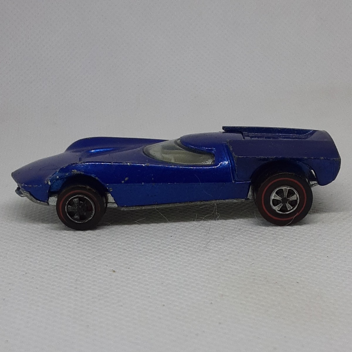 Hot Wheels Redline Turbo Fire Car 1968 Blue White Interior Made In