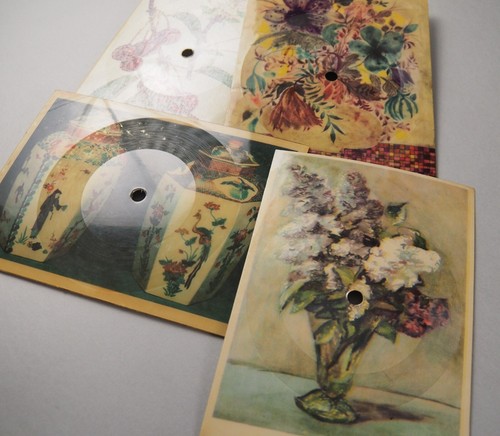 8x x bizarre records from Poland - FLEXI DISC,45rpm flowers,bird, cherry -set18- - Picture 6 of 9