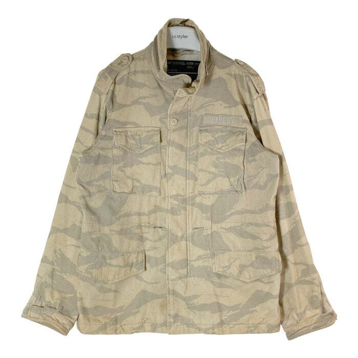 Stussy Camo Pattern Corduroy Military Jacket Beige Size M