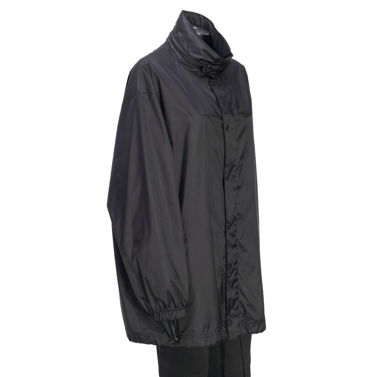 BALENCIAGA 1990$ Women's Rain Jacket - Logo Print, Black BALENCIAGA 1990$ Women's Rain Jacket - Logo Print, Black