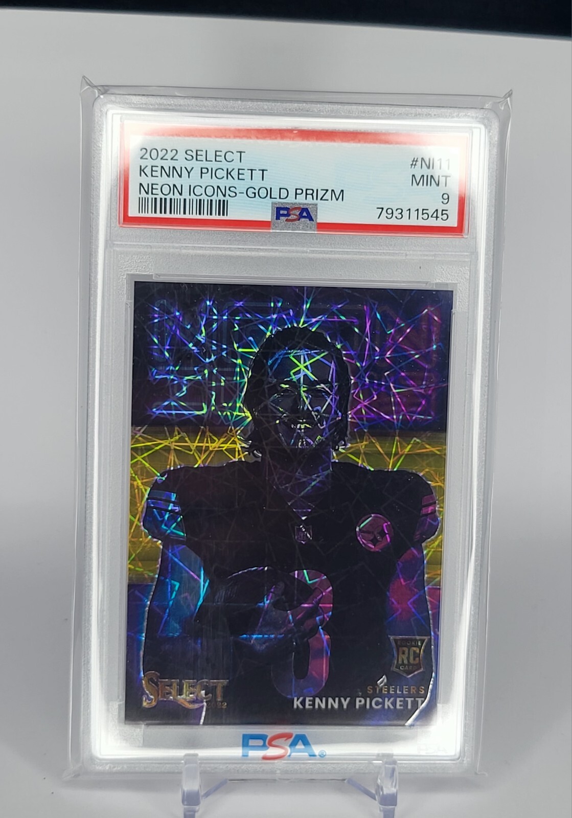 Kenny Pickett Panini Select Neon Icons #NI11 Gold Prizm