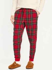 NWT Old Navy Red Green Tartan Flannel Jogger Pajama Pants Sleep Lounge Men M L
