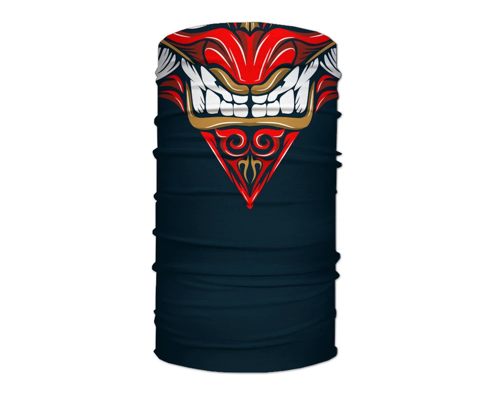 Washable Fabric Face Cover Neck Gaiter Red Samurai Mask Design II EU Made - Image 2 of 4