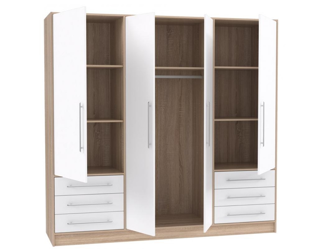 drehtürenschrank jupiter jpts86 kleiderschrank 206.5 x 200 x 60 cm schrank
