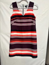 Ann Taylor Dress Colorful Stripes Mini Sleeveless Size 4
