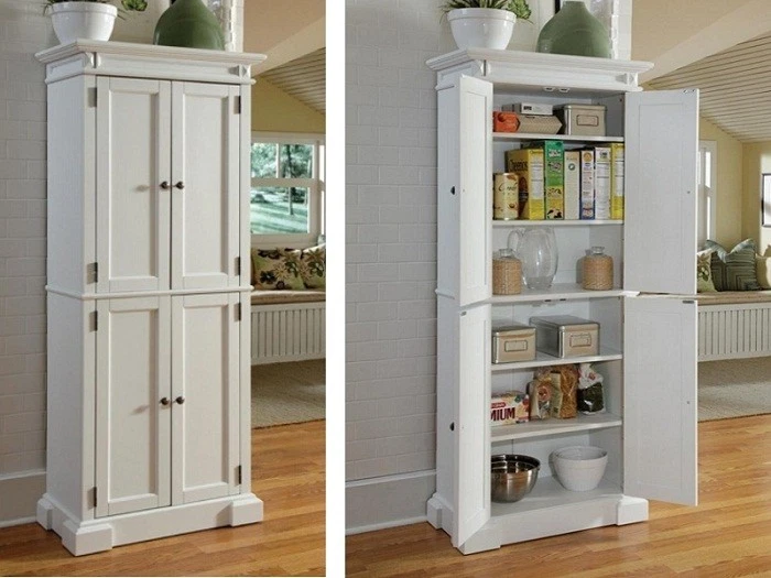 Tall 72 Kitchen Pantry Storage Cabinet Cupboard Bath Organizer Solid Wood  White