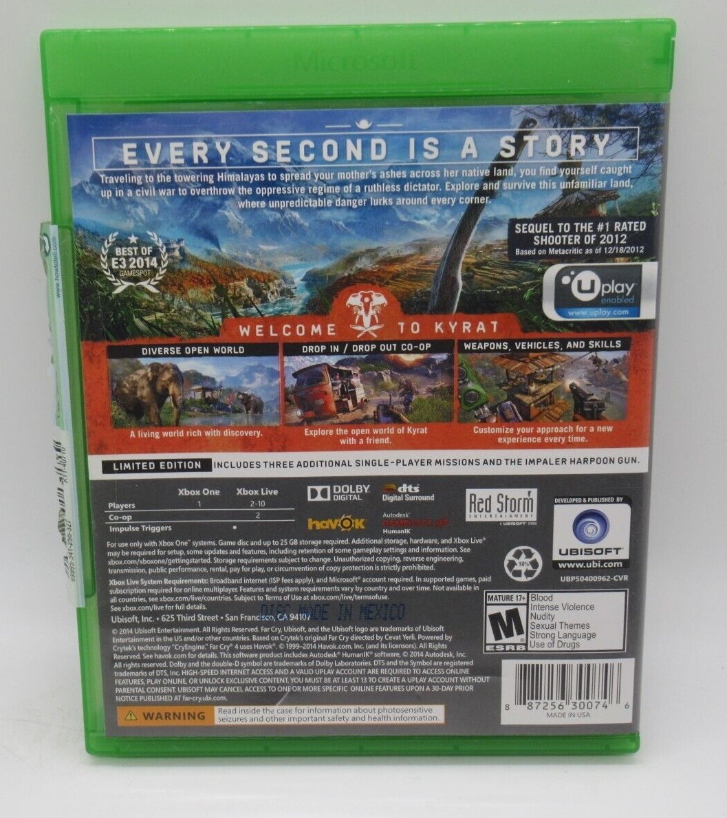 Limited Edition Far Cry Xbox One Digital FAR CRY 4: LIMITED GAME