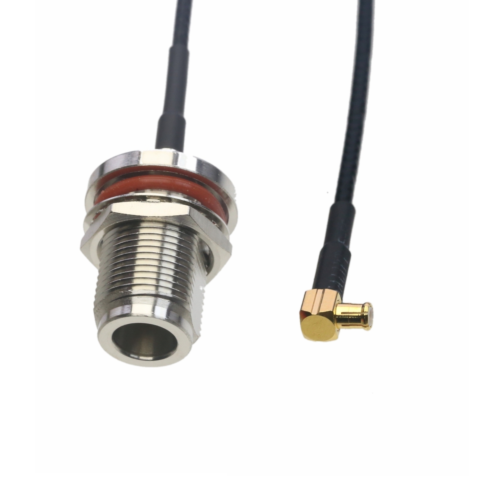 RF Cable MCX male RA to N Female nut bulkhead RG316 6