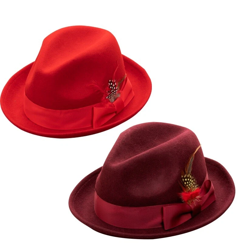 Новые мужские 100% шерсти Fedora Trilby шляпа стиль LH-1 размер S M L XL - Изображение 2 из 4