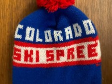 Colorado Ski Spree Vintage Winter Hat Cap Knit Beanie Skiing Retro Classic Style