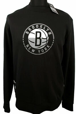 adidas Herren BROOKLYN NETS Pullover Sweatshirt CREW-NEU-Schwarz/Gr-M - Bild 1 von 4