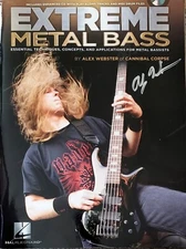 ALEX WEBSTER USED FULL LENGTH BASS STRING AUTOGRAPH BOOK CANNIBAL CORPSE