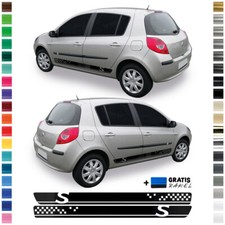Auto Seitenstreifen Aufkleber-Set, Dekor-Sticker komp. mit Renault Clio - Sport
