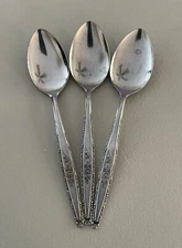 Lot of  3 Stylecraft SYF2 Stainless Japan Rose Floral 6.25" Teaspoons Flatware