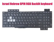 Israel Hebrew 8PIN RGB Backlit keyboard for ASUS FX505D FX505G FX705D FX705G