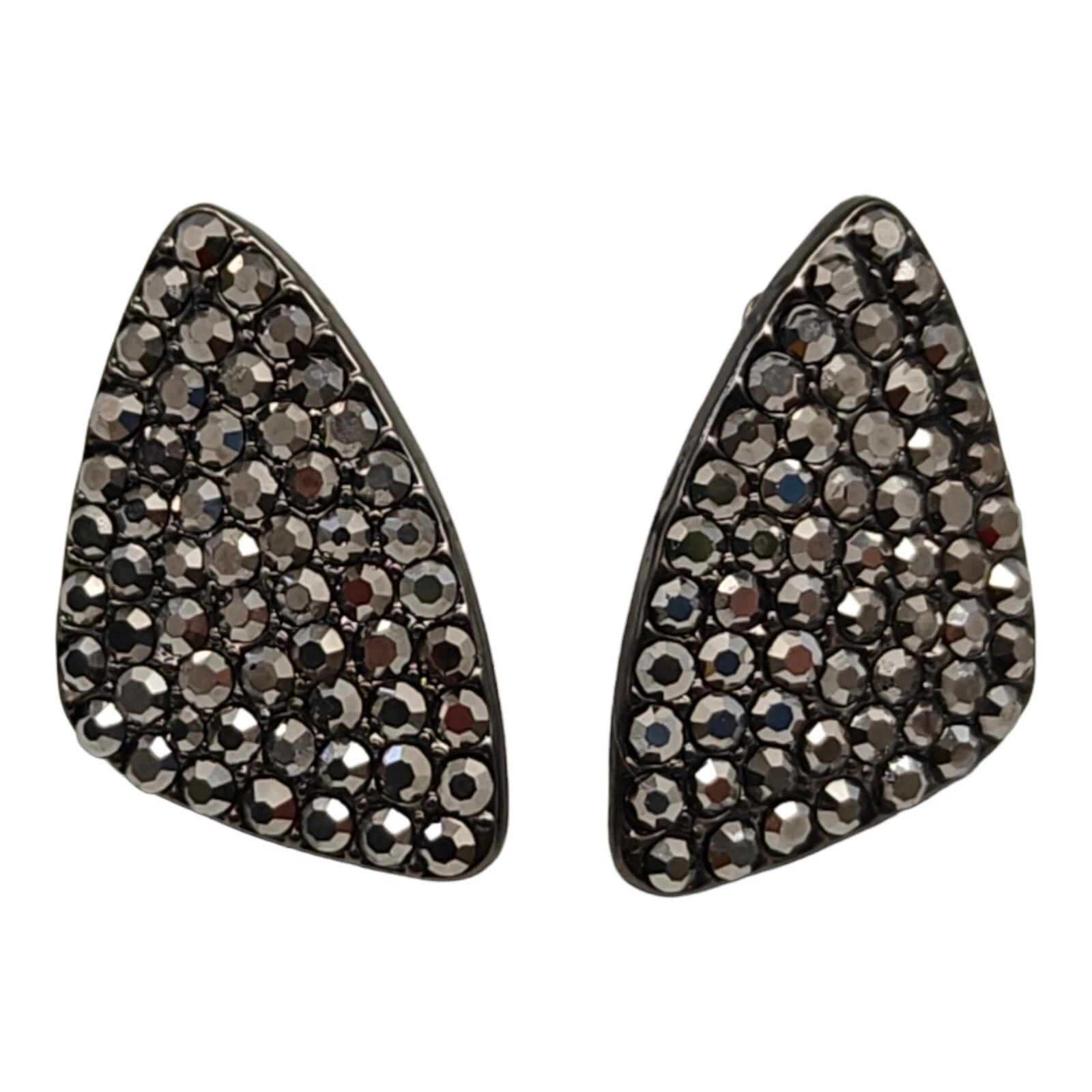 Boucles d'oreilles paparazzi clous strass noirs brillants suprêmes
