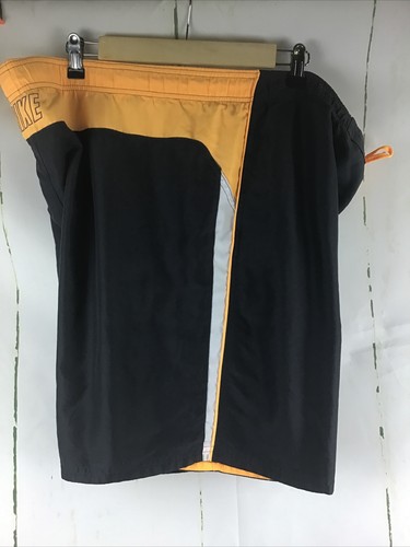 Nike Men’s Gray & Orange Color Block Mesh Lined Embroidered Board Shorts Sz. XL - Picture 8 of 18