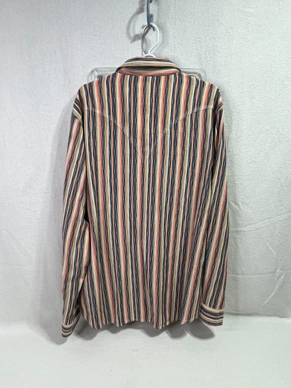 Ryan Michael Men’s Button Up Multi Colored Stripe… - image 6