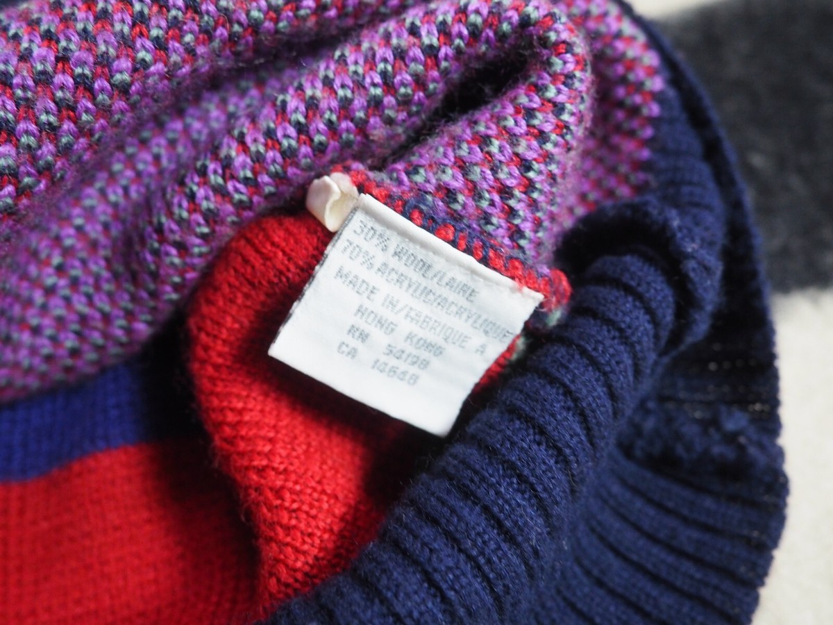 VTG Bogner Geometric Southwest Purple Red Wool Blend Pullover Ski