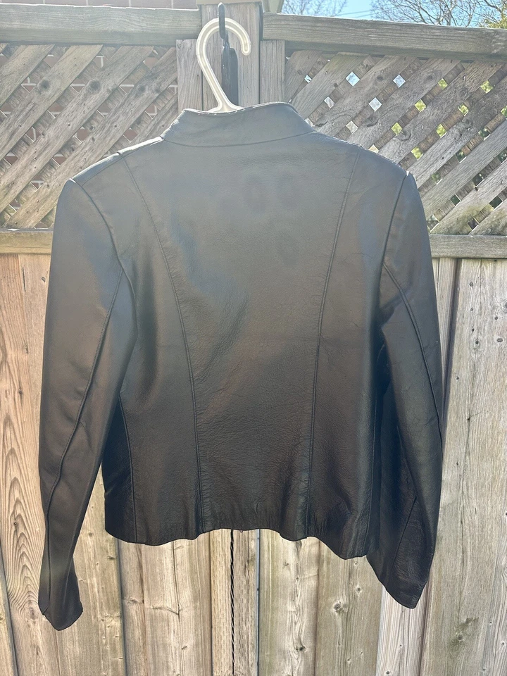 Vera Pelle Leather Biker Jacket - Size S, Brown, Double Zip, Made In Italy - Image 2 of 4