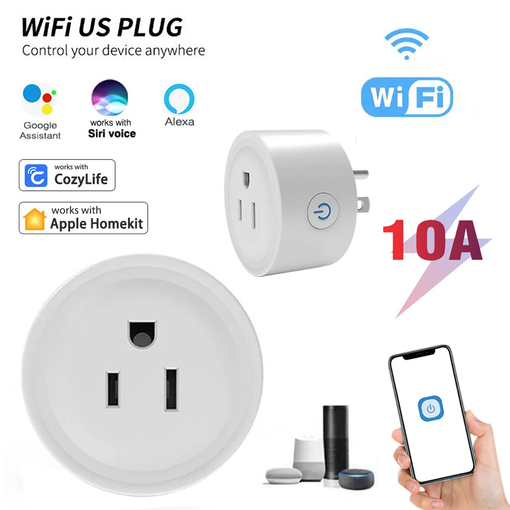 Aoycocr Bluetooth WiFi Smart Plug - Smart Outlets Work with Alexa Google Home Assistant Remote Control Plugs with Timer Function ETL/FCC/Rohs