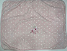 CARTERS CHILD OF MINE Baby Blanket Pink Polka Dot Butterfly 30 X 40