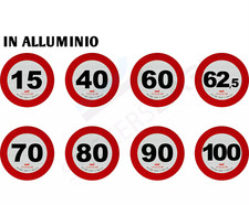 Contrassegno disco limite velocità in alluminio retroiriflettente 3M omologati