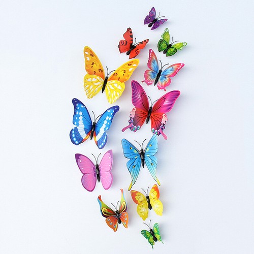 12 pcs 3D Butterfly Wall Stickers Art Decal Home Room Decorations Decor Kids - Picture 39 of 39
