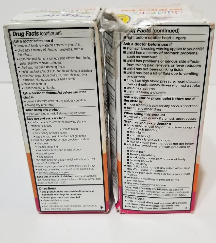 2X Equate Children's Ibuprofen Oral Suspension Liquid Med Berry Flavor 4 OZ Each eBay