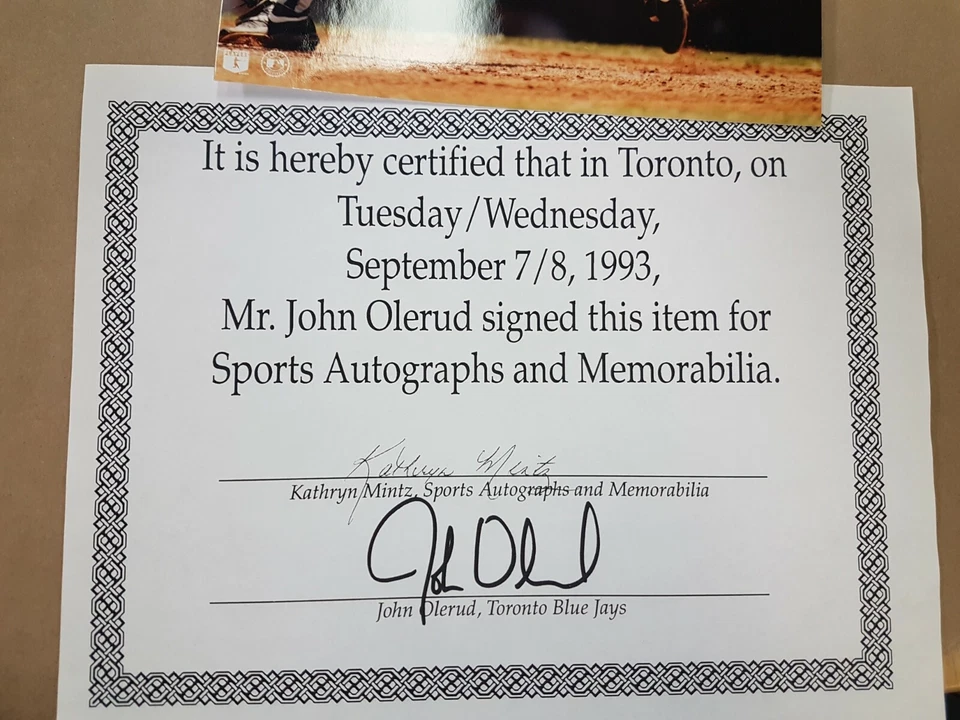 Foto autógrafa firmada por John Olerud 8x10 DEPORTES béisbol certificado de autenticidad Foto 3 de 4