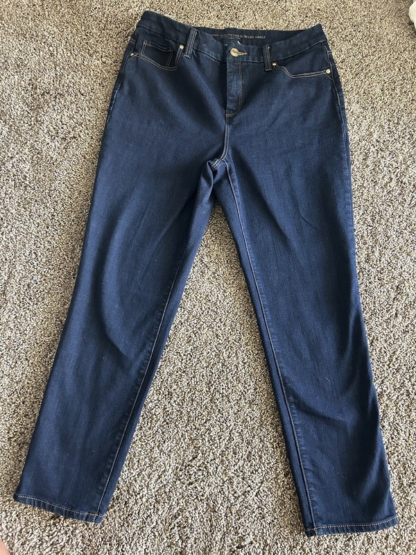 WOMENS CHICOS SO SLIMMING GIRLFRIEND SLIM LEG ANKLE DARK SKINNY CAPRIS SIZE 8R