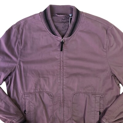 Ted Baker Laundered Bomber Jacket Size 7 Mens Size XXL Washed Plum