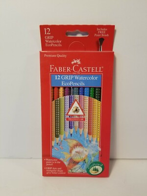 Faber-Castell 12 Grip Watercolor Ecopencils Brand New Free Shipping 