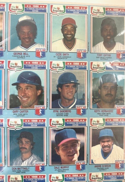 1988 MLB Chef Boyardee 24 Card 1st Annual Collectors Edition Sealed/Uncut Sheet