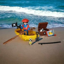 PLAYMOBIL 3570 PIRAT MIT BOOT UND SCHATZKISTE KLICKY / 1979