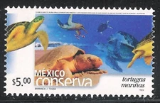 pc008 Mexico Conserva MNH paper 1 Sc#2260 Mc#2968A Et#mc008 sea turtles
