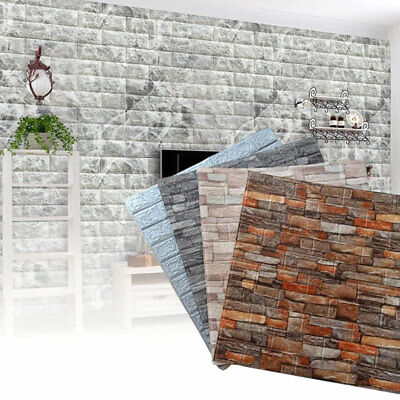 5/10X 3D Tile Brick Wall Sticker Self-adhesive Foam Wallpaper Panel Waterproof